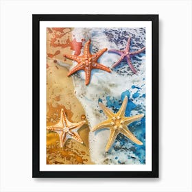 Starfish On The Beach 15 Art Print