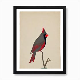 Cardinal Illustration Bird Art Print