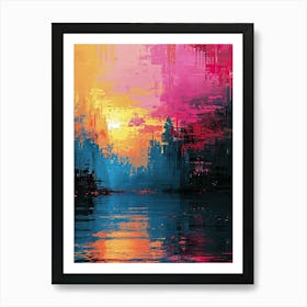 Sunset C | Pixel Art Series Art Print