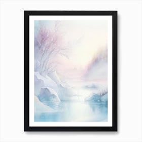 Frozen Landscapes With Icy Water Formations Waterscape Gouache 1 Art Print