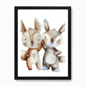 Two Foxes Art Print