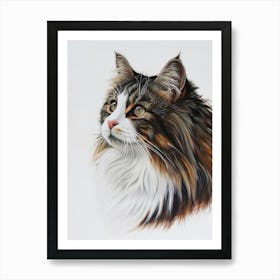 Norwegian Forest Cat Painting 4 Art Print