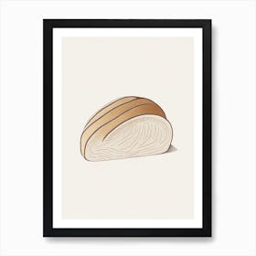 Buckwheat Bread Bakery Product Minimalist Line Drawing Art Print