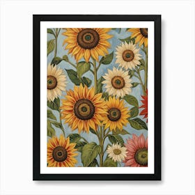 Pastel Sunflowers no1 Art Print