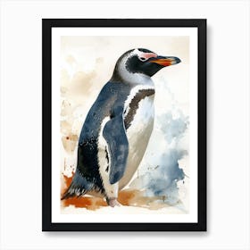 Humboldt Penguin Volunteer Point Watercolour Painting 3 Art Print