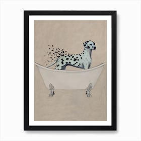 Dalmatian In Bathtub Art Print