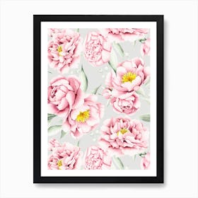 Modern Blush Peonies Art Print