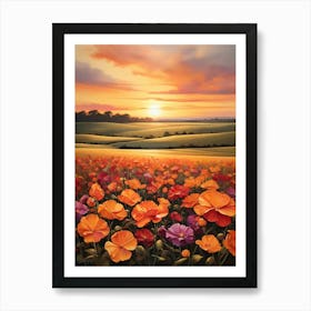 Poppies At Sunset 3 Art Print