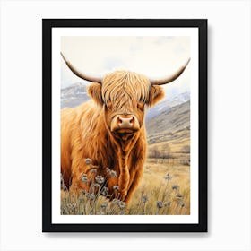 Warm Tones Highland Cow 6 Art Print