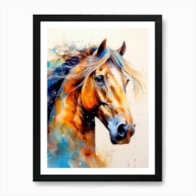 Horse Watercolor Painting animal 1 Art Print