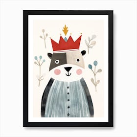 Little Raccoon 3 Wearing A Crown Art Print