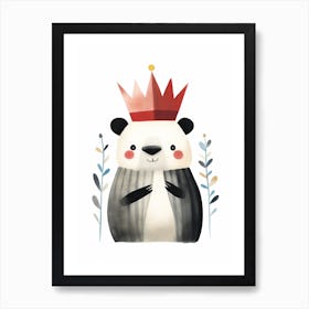 Little Badger 1 Wearing A Crown Art Print