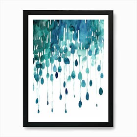 Blue Watercolor Painting 6 Art Print