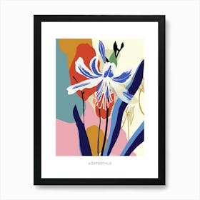 Colourful Flower Illustration Poster Agapanthus 2 Art Print