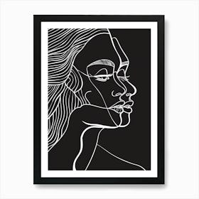 Simplicity Black And White Lines Woman Abstract 5 Art Print