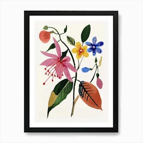 Painted Florals Fuchsia 1 Art Print