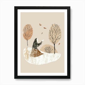 Woman In The Woods Art Print