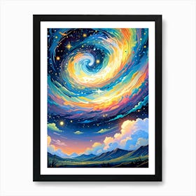 Galaxy Painting 12 Art Print