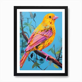 Colourful Bird Painting Yellowhammer 4 Art Print