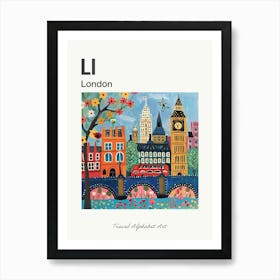 Kids Travel Alphabet  London 3 Art Print