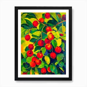 Barbados Cherry Fruit Vibrant Matisse Inspired Painting Fruit Art Print