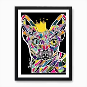 Colorful mosaic cat Art Print