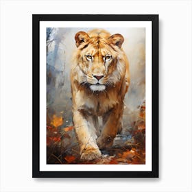 Lion In The Woods Art Print