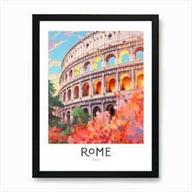 Rome, Italy Maximalist Travel Poster Vibrant Colour Art Print