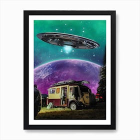 Camper Moon Paint Art Print