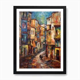 Painting Of San Francisco With A Cat In The Style Of Gustav Klimt 4 Art Print