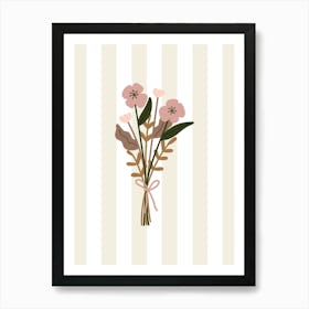 Stripey Bunch Of Flowers Art Print