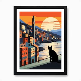 Istanbul, Turkey Skyline With A Cat 3 Art Print