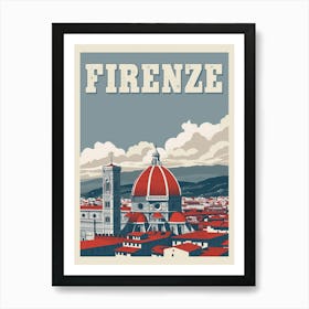 Florence - A Glimpse of the Duomo Vintage Travel Poster Póster