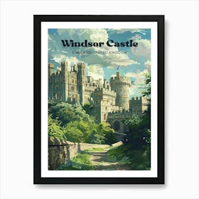Windsor Castle England Travel Art Illustration Art Print