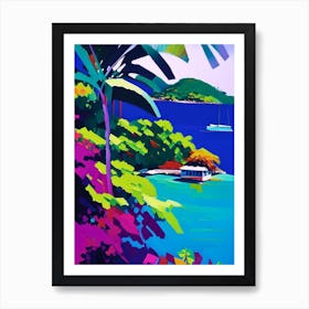 Providencia Island Colombia Colourful Painting Tropical Destination Art Print