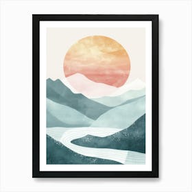 Sunset In The Mountains 19 Art Print