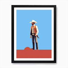 Minimalistic Cowboy Tale Art Print