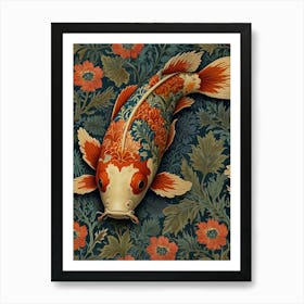 Koi Fish Style William Morris 1 Art Print