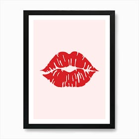 Kissing Lips Art Print