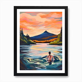 Wild Swimming At Loch Morlich Scotland 2 Art Print