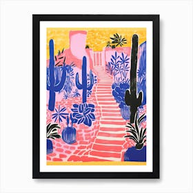 Majorelle Gardens Abstract Riso Style 1 Art Print