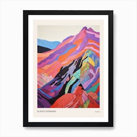 Slieve Donard England Colourful Mountain Illustration Poster Art Print