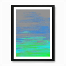 Minimalist Landscape Green Blue Art Print