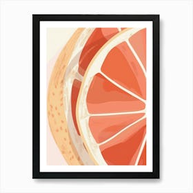 Grapefruits Close Up Illustration 6 Art Print