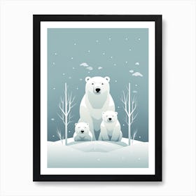 Arctic Embrace; Canvas Of Polar Bear Kinship Art Print