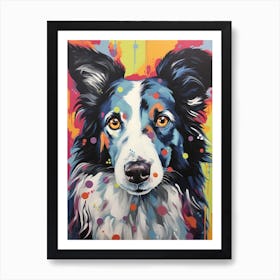 Border Collie Pop Art Paint 3 Art Print