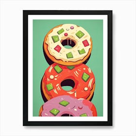 Donuts Pizza Art Print