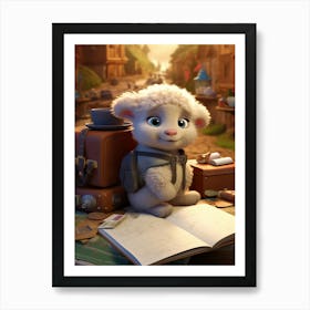 Baby Lamb's Learning Journey Print Art Print