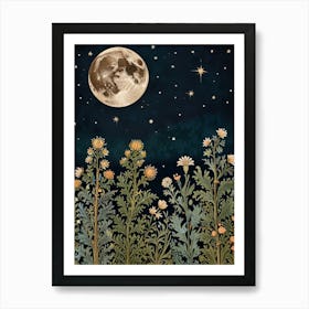 Nature And Moon Style William Morris 2 Art Print