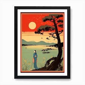 Lake Biwa Japan Vintage Travel Art 3 Poster